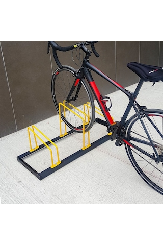 İleri Trafik Bisiklet Parkı Park Yeri Demiri Taşıyıcı Ayağı Standı Sehpa 3 Lü Sarı