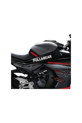 Cf Moto 450sr Pull & Bear Orta Şase Tasarım Motosiklet Sticker Etiket Modeli Beyaz