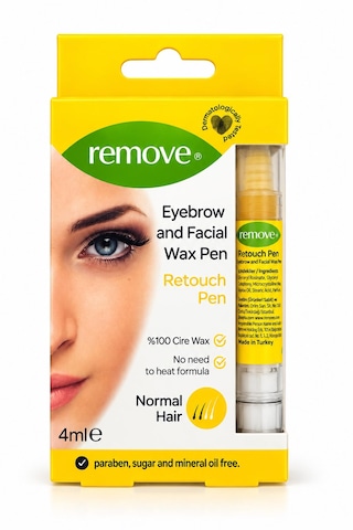 Remove Retouch Pen Kaş Ve Yüz Tüy Alma Kalemi 4 Ml Hassas Bölgeler İçin Soğuk Ağda, Isıtma Gerektirmeyen Pratik Tüy Alma Ürünü