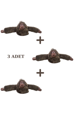 Anıl Bags Maymun Peluş Anahtarlık 3 Adet Kkahve