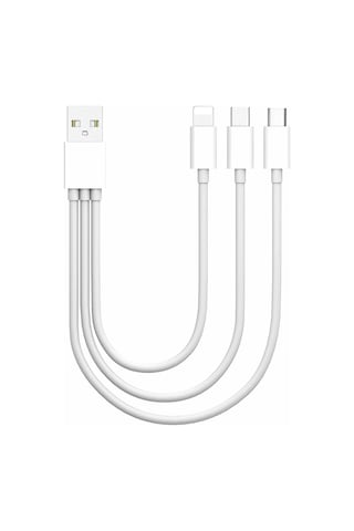Yifomall Beyaz 3'lü Usb Şarj Kablosu -iOS UyumluVe Android Cihazları İçin Toplu Şarj, Hafif Ve Dayanıklı Tpe Malzeme
