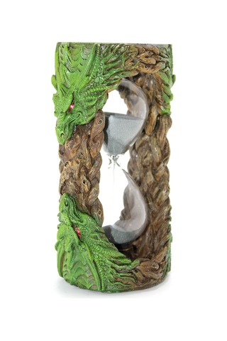 3 Adet Kum Saati Polyester Dragon Tasarımlı Dekoratif Saat, Hourglass, Ev Ofis Aksesuarı Sarı