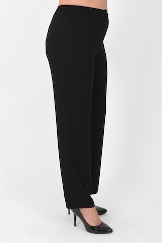 Ladies First Ladıes Fırst Büyük Beden 3570 Siyah Klasik Dar Paça Pantolon Krep