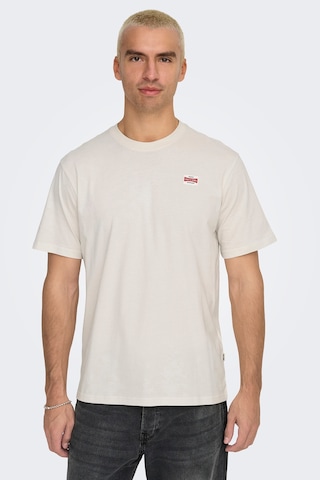 Only & Sons Erkek Onsdawson Regular Fit Kısa Kollu %100 Pamuk T-shirt 22033190 Ekru Ekru