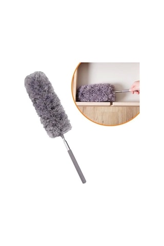 140 Cm Teleskopik Uzatılabilir Mikrofiber Yumuşak Başlıklı Gri Toz Alma Fırçası Toz Püskülü Çok Renkli
