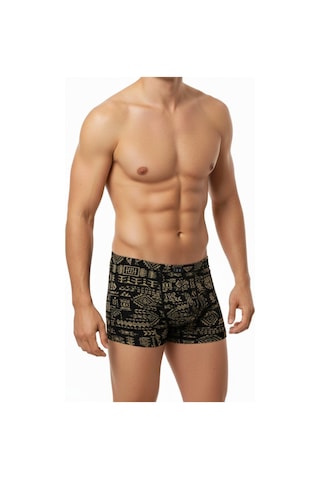 Erkek Likralı Baskı Desenli Boxer Bgl-st05009 Siyah