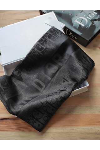 Miorel Scarfs Cd Desen Kaşmir İpek Şal Scarfs Cashmere Shawl Hijab Yeni Sezon Siyah
