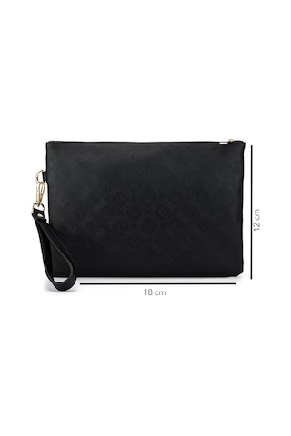 Tamer Tanca Kadın Suni Deri Siyah Clutch Çanta 743 2337 Bn Cnt Sk25-26 Sıyah Mng Siyah