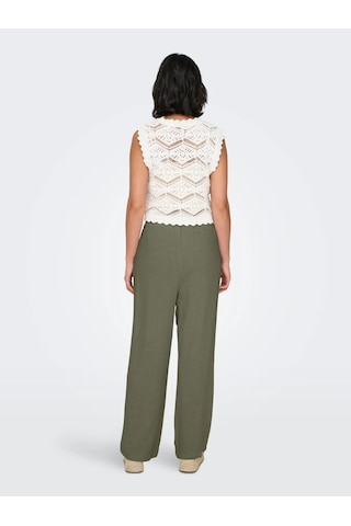 Only Onlsıesta Mw Pull-up Linen Bl Kadın Keten Pantolon 15322263 Yeşil