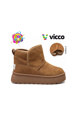 Vicco Bona Kürklü Hugg Ortopedik Çocuk Bot Taba