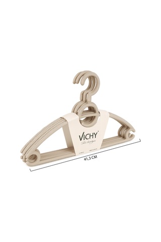 Vichy 5 Li Kaymaz Askı 41,3 Cm Bej Renk Çok Amaçlı Elbise & Pantolon Askısı Vch-7020 Açık Bej