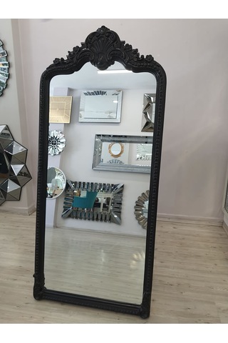 Ayna Denizi Princess Black Model Siyah Renk Dekoratif Ayaklı Boy Aynası Siyah