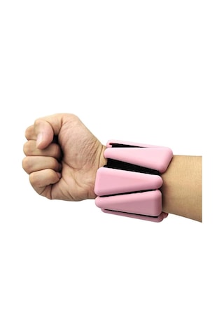 Gymo Pro Series Ayarlanabilir Silikon Bilek Ağırlığı 2x1kg Üçgen Pembe