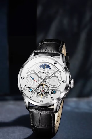 Kronen&söhne Ks4010 Luxury Tourbillon Mekanik Otomatik Erkek Kol Saati Gümüş - Siyah