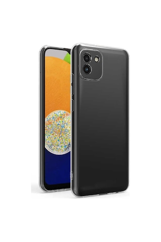 Zore Galaxy Uyumlu A03 Kılıf Msra Süper Silikon Kapak - Renksiz Renksiz