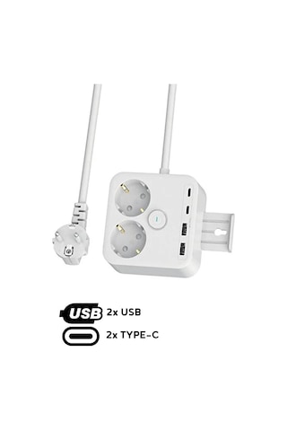 2'li Priz Yüksek Akım Korumalı 3680 Watt / 2xusb Girişi / 2xtype- Diğer