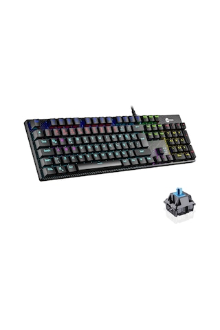 Lecoo KG1101 Kablolu Blue Switch RGB Makro Tuşlu Gaming Mekanik Türkçe Q Klavye