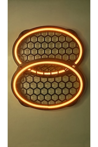 Hoparlör Kapağı Oval 20 Cm Ledli 2'li Takım - Turuncu