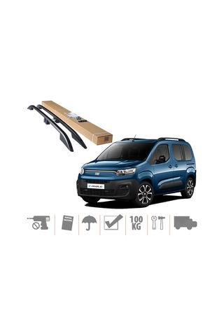 Fiat Doblo 3 Kısa Şase Üst Port Bagaj Tavan Çıtası 2023 Sonrası Siyah