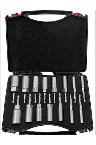 15 Parça Bits Saplı Lokma Seti Matkap Için 5,5 Mm - 19 Mm