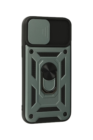 Newface - 388 - iPhone Uyumlu 13 Pro Max Kılıf Pars Lens Yüzüklü Silikon - Csmo-tex - - Yeşil