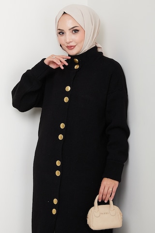 Reha Düğmeli Triko Hırka 1603 - Siyah Siyah