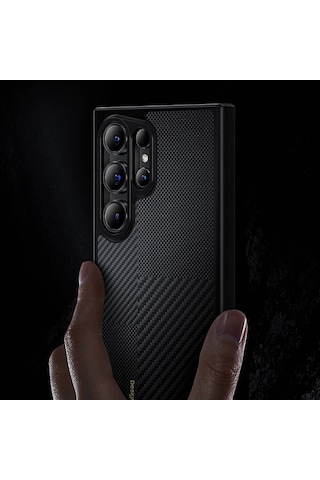 Galaxy S24 Ultra Uyumlu Kılıf Karbon Fiber Magsafe Özellikli Benks Montage Hybrid Armorpro Kevlar Kapak