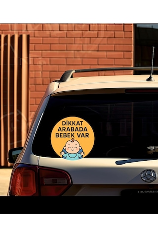 Lexroo Dikkat Arabada Bebek Var Araba Etiketi & Sticker Standart