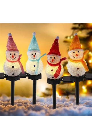 Yifomall Güneş Enerjili Kış Baba Figürlü Bahçe Işığı - Ip44 Su Geçirmez Dış Mekan Dekorasyonu, 4 Renkli Toplu Paket, Akşamdan Sabaha Otomatik Aç-kapa