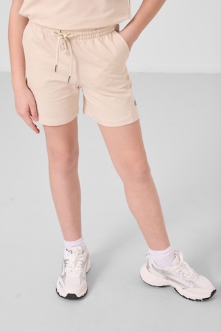 Bej Pamuklu Yumuşak Dokulu Standart Fit Basic Kız Çocuk Şort Takım - 75184 Bej