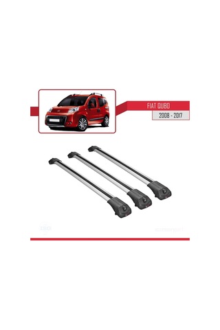 Fiat Qubo 2008-2017 Arası İle Uyumlu Ace-1 Ara Atkı Tavan Barı Gri 3 Adet Bar