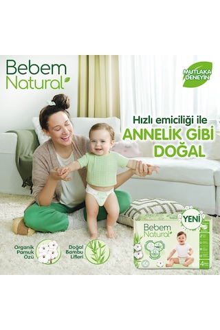 Bebem Natural Bebek Bezi 2 Beden Mini Avantajlı Paket 168 Adet