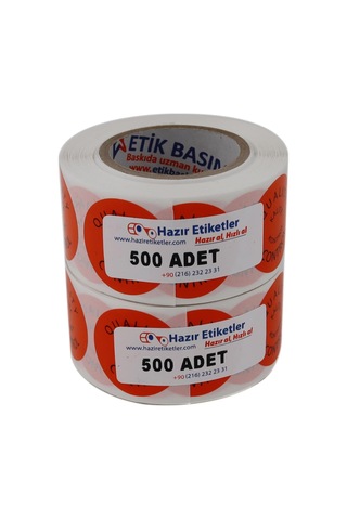Lexroo Kalite Kontrol Etiketi 30mm Çap Ruloda 500 Adet 2 Rulo Toplam 1000 Adet Turuncu Zemine Siyah Diğer