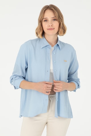 U.s. Polo Assn. Kadın Açık Mavi Gömlek Desenli 50297121-vr003 Açık Mavi