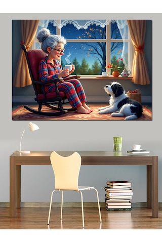 Pencere Kenarı Aile Anı Dekoratif Kanvas - Mdf Ahşap Tablo