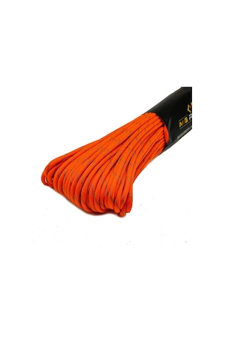 Mg Ropes Polyester Paracord İp 4 Mm Neon Turuncu Gri Desen 30 Metre Turuncu
