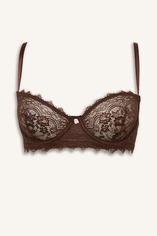 Defacto Bağcıklı Dantelli Kapsız Pedsiz Balenli Balkonet Sütyen Fall İn Love F7024ax25wnbn341 Kahve