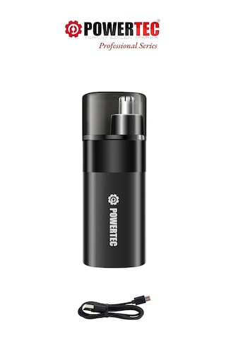 Powertec TR-504 Profesyonel Şarjlı Burun & Kulak Kılı Tıraş Makinesi 9600 Rpm 2 Saat Siyah