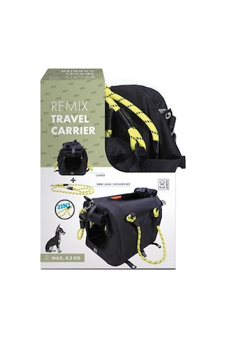 M-Pets 2in1 Remix Omuz Kemerli Kedi Küçük Irk Köpek Taşıma Çantası Sarı Siyah 41 x 28 x 28 CM