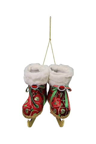 Yılbaşı Süsü Paten Kırmızı Yeşil 20 Cm