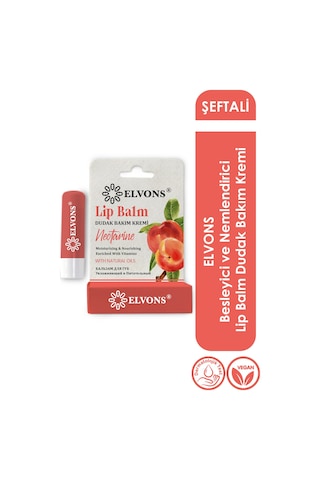 Elvons Lip Balm Şeftali Özlü Dudak Bakım Kremi