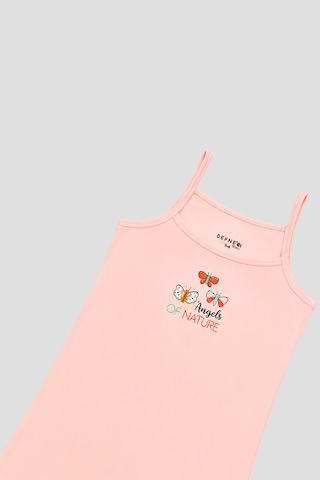 Defne Baby Kız Çocuk Desenli Premium Pamuklu Penye 2'li Atlet Takımı Çok Renkli