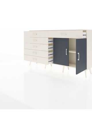 Arges Konsol Tek Raflı 6 Çekmeceli 2 Kapaklı 176x30x99 Aytaşı-ant Aytaşı-antrasit/aytaşı