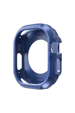 Watch Ultra 49mm Silikon Tpu Kasa Koruyucu Mkst Watch Gard 17 - Mavi