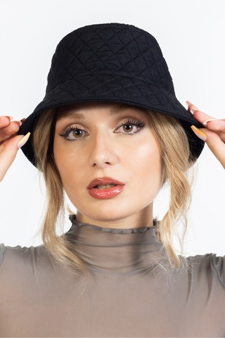 Ladycolor Kışlık Kapitone Bucket Balıkçı Şapka Siyah Siyah