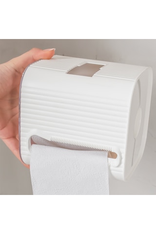 Porsima 2041 Yapışkanlı Banyo Tuvalet Kağıtlığı Peçetelik Beyaz