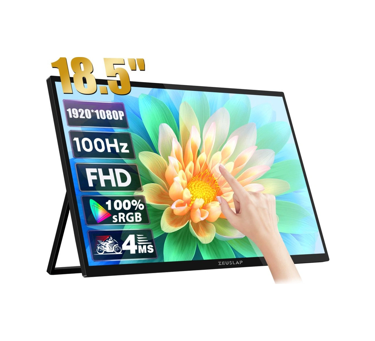 Zeuslap Z18T 18.5" 100Hz Full HD ADS-IPS Panel Type-C RGB 300Cd/m² Dokunmatik, Taşınabilir Monitör (ZL-Z18T)