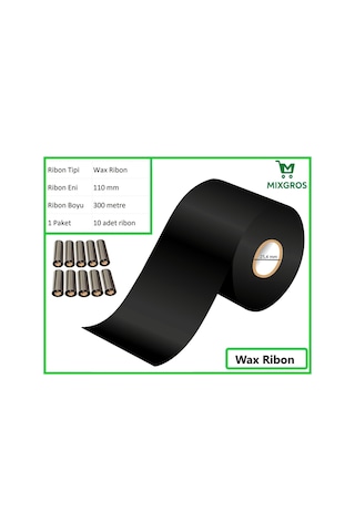 110x300 Metre Wax Ribon 10 Adet