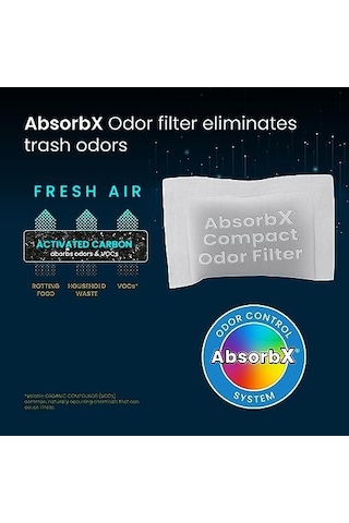İtouchless 3&apos Lü Paket Kompakt Absorbx Koku, Çöp Kutusu Filtreleri 10l Siyah