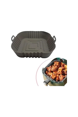 Buffer Renkli Isıya Dayanıklı Yıkanılabilir Silikon Fırın Airfryer Kare Model Pişirme Matı 20 Cm